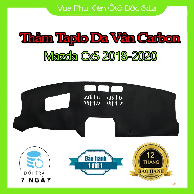 Thảm Taplo Mazda 2, Mazda 3, Mazda 6, Mazda BT50, Mazda CX5 Chất Liệu Da Vân Carbon