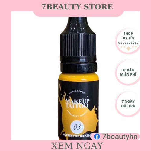 Mực phun xăm hữu cơ bám nhanh đủ màu Makeup Tattoo (Nga)
