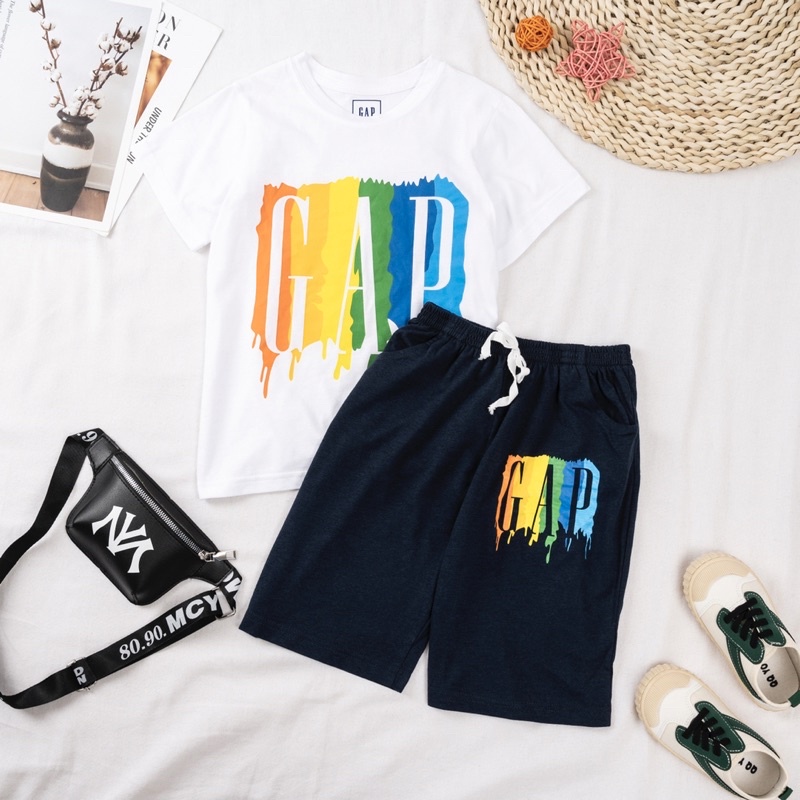 Bộ cotton hè bé trai Janeshop, Set quần áo cộc tay size đại bé trai 20-55kg