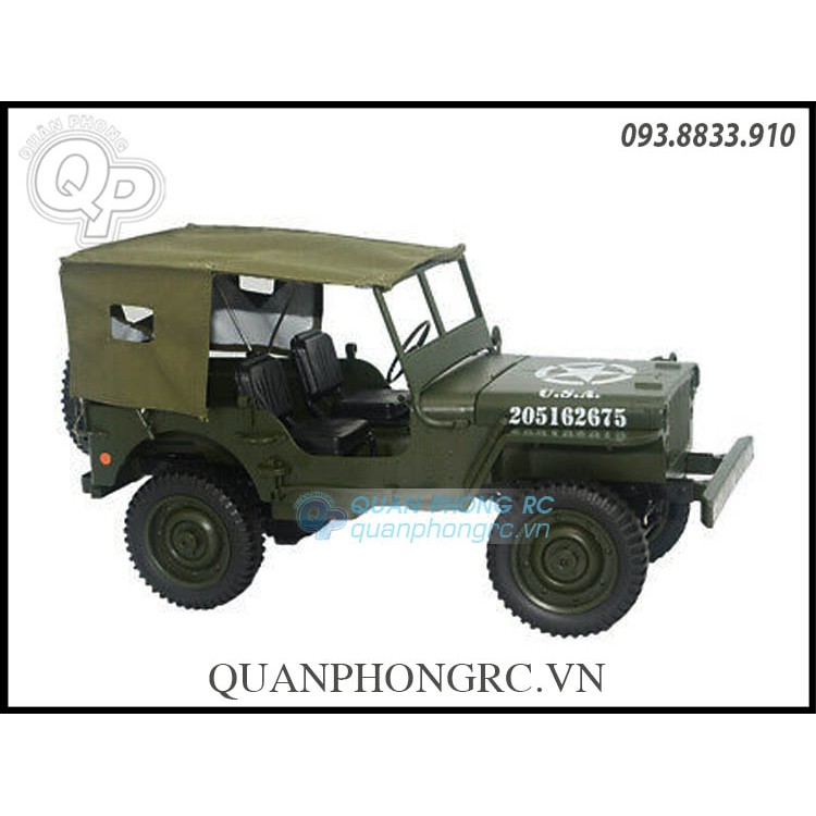 xe C606 Jeep 1:10 2.4G 4WD RC Off Road Military Climbing (tặng kèm bạt phủ)