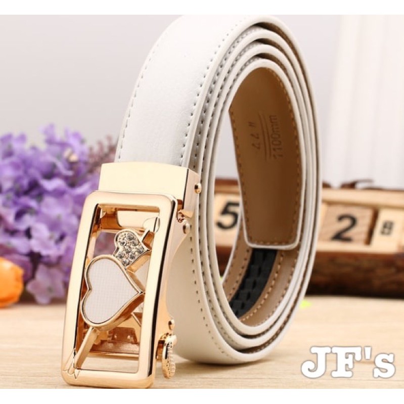 Thắt lưng da nữ khoá tự động, dây lưng nữ thời trang cá tính Johnifashion