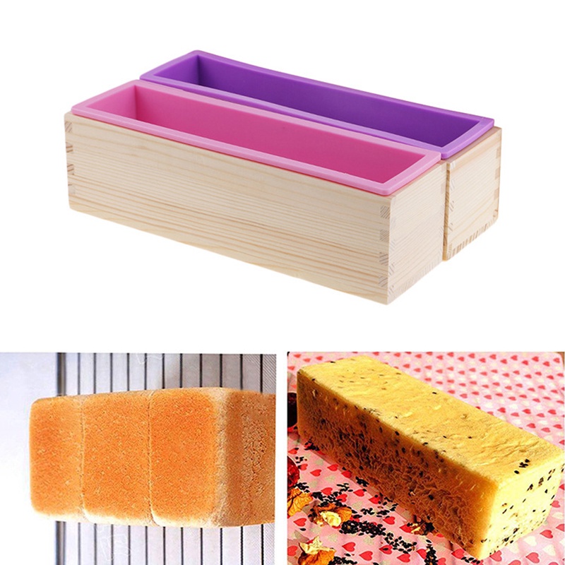 1200ML Hình Chữ Nhật DIY Silicone Xà Phòng Khuôn Hộp Gỗ Linh Hoạt Lót cho Handmade TỰ LÀM Loaf Khuôn Xà Phòng Khuôn waitime