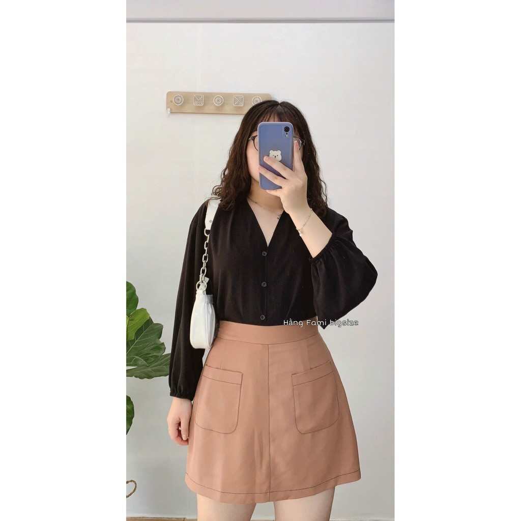 áo sơ mi cổ tim  Bigsize(a361)