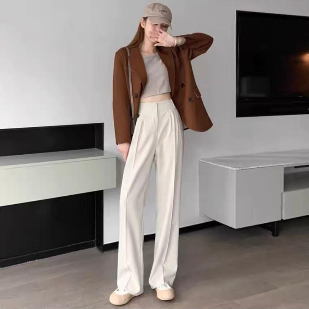 Quần Tây Ống Rộng 2 Cúc Cạp Cao Trend 2022