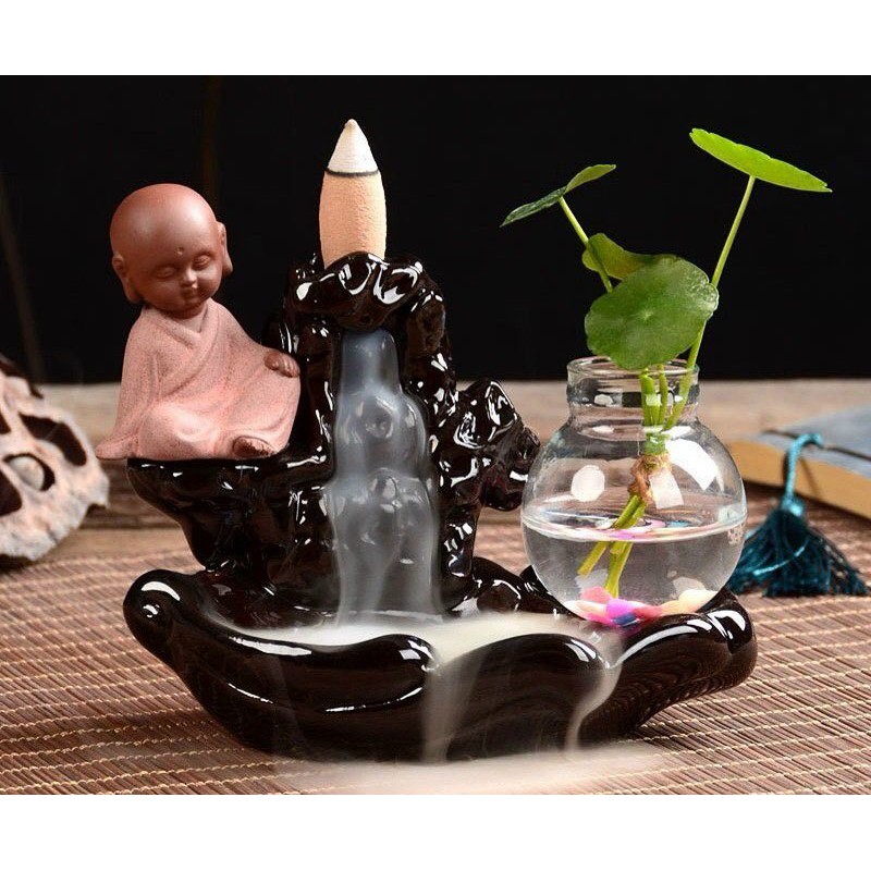 Thác Khói Trầm Hương-Sư Tiểu Bên Thác Suối-Tặng 10 nụ trầm tự nhiên