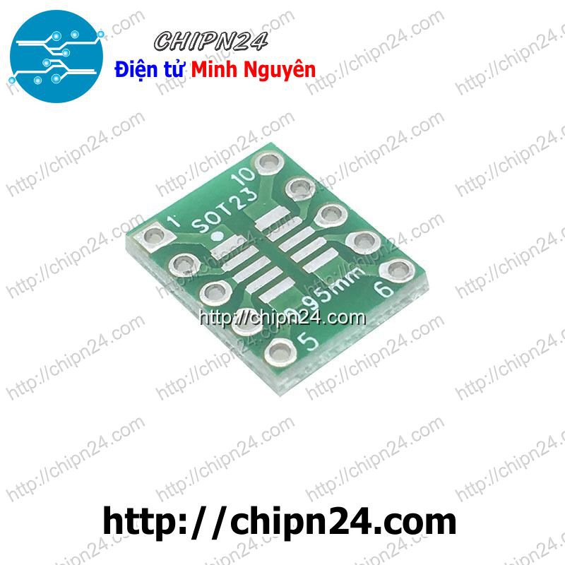 [2 CÁI] Đế chuyển SOT23 SOP10 sang DIP10 (PCB chuyển, Mạch chuyển)