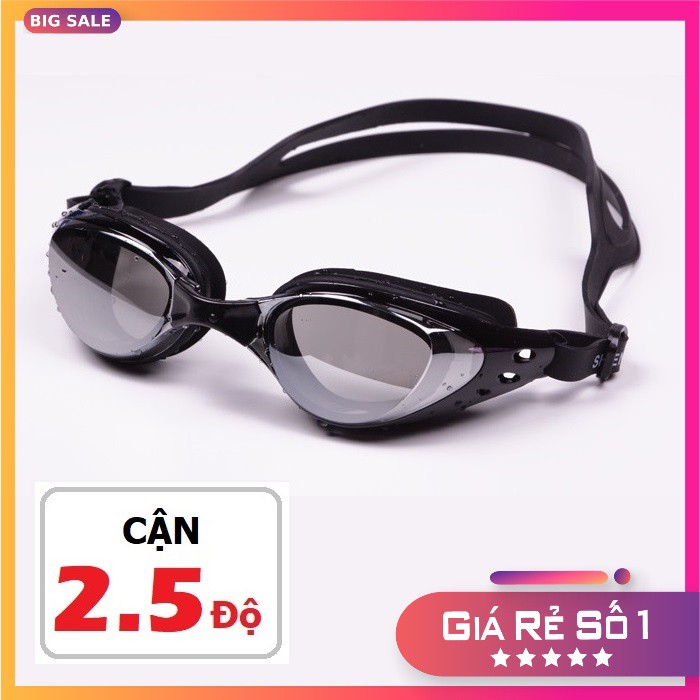 Kính bơi CẬN 2.5 độ, tráng GƯƠNG, chống UV, chống HẤP HƠI, kính thời trang cao cấp