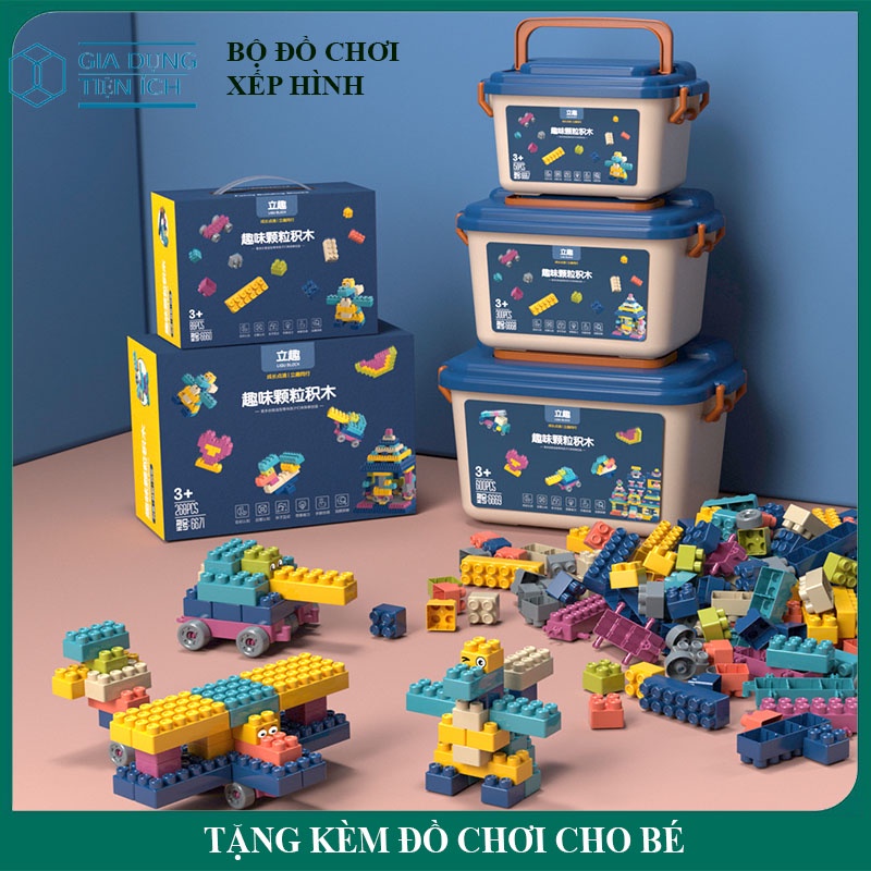 Đồ Chơi Xếp Hình Lắp Ghép Nhiều Chi Tiết Cho Bé, Nhiều Màu Sắc Giúp Bé Sáng Tạo, Thỏa Sức Tư Duy Phát Triển Trí Tuệ