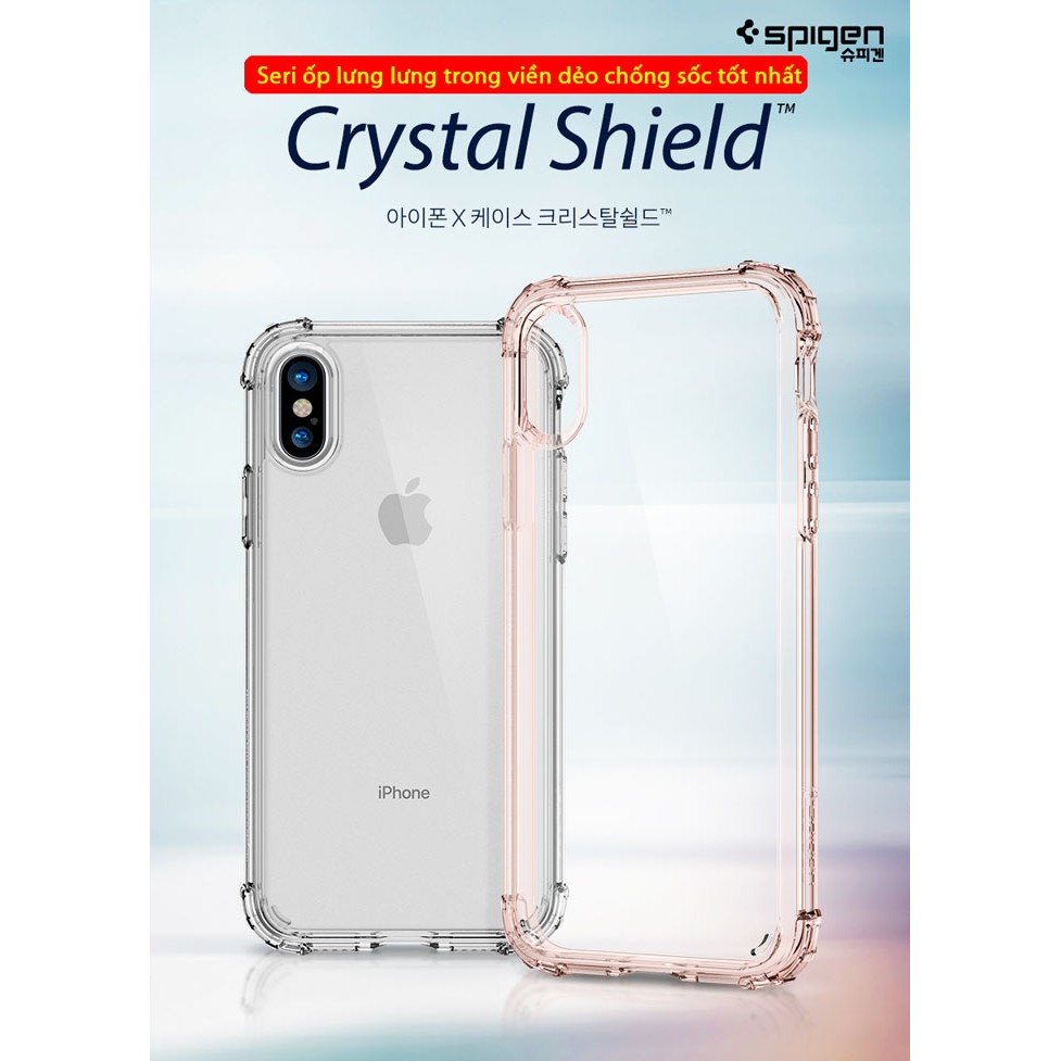 Ốp lưng iPhone X / iPhone Xs Spigen Crystal Shell chống sốc ( USA )