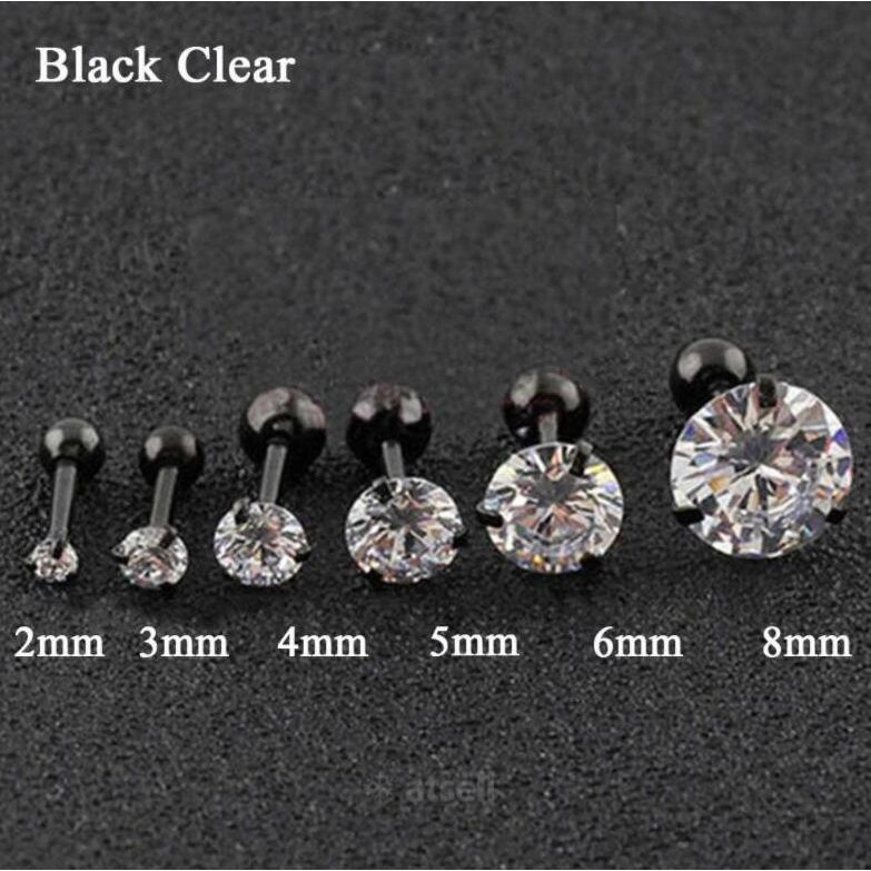 Tona Khuyên Tai Đính Đá zircon Bằng Thép Không Gỉ