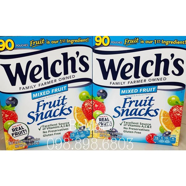 KẸO DẺO WELCH'S FRUIT SNACK - MỸ - GÓI 22gr