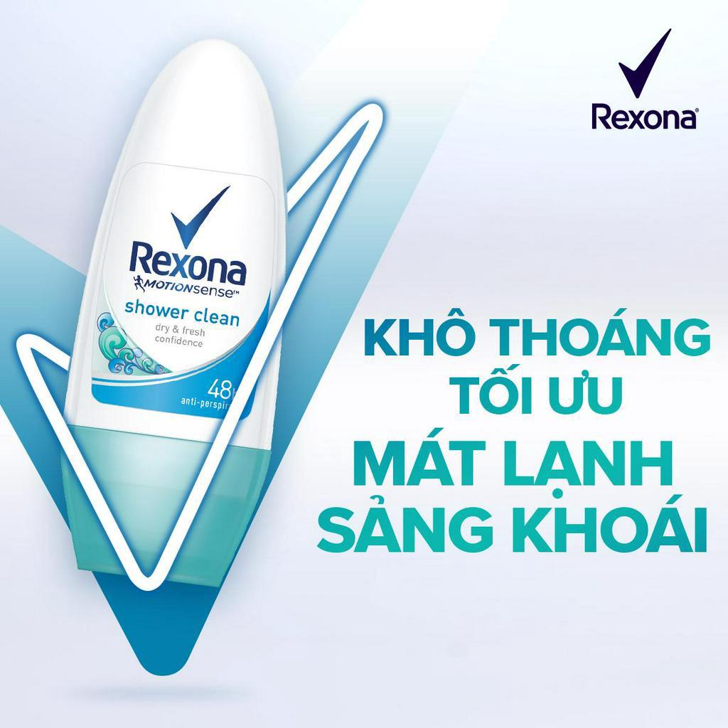 Lăn khử mùi Rexona dưỡng sáng tự nhiên, khô thoáng tối ưu dành cho nữ, 50ml