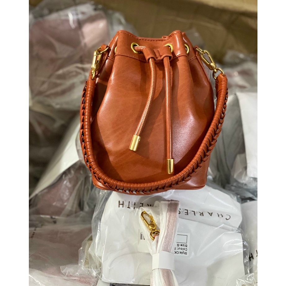 túi bucket đeo chéo + xách tay ck2-10840452 size 21 cam