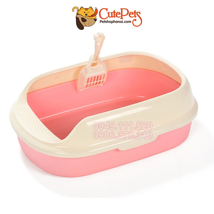 [Tặng Xẻng] Khay đựng cát vệ sinh cho mèo hình trứng nhỏ 40x28x13cm CutePets Phụ kiện thú cưng Pet shop Hà Nội