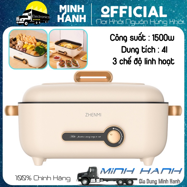 Nồi lẩu điện Xiaomi ZHENMI ZM-ED4001 công suất 1500w, dung tích 4l - Hàng Hót Trend Nội Địa Trung