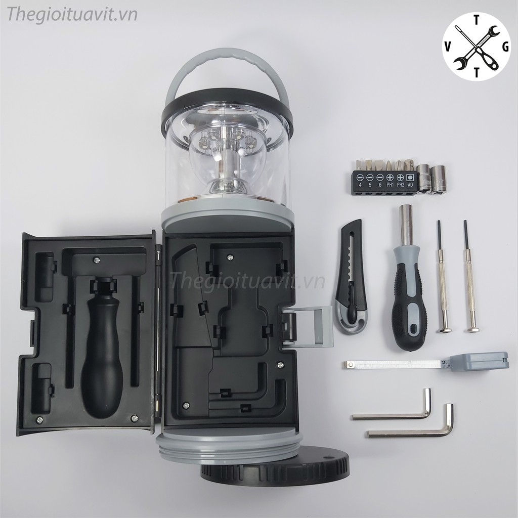 Bộ công cụ đèn lồng 15 trong 1 xách tay với 10 LED siêu sáng