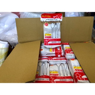 100 CÁI MUỖNG NHƯA TRẮNG GIA TƯỜNG