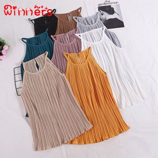 Áo yếm nữ vải chiffon họa tiết xếp li thời trang cá tính