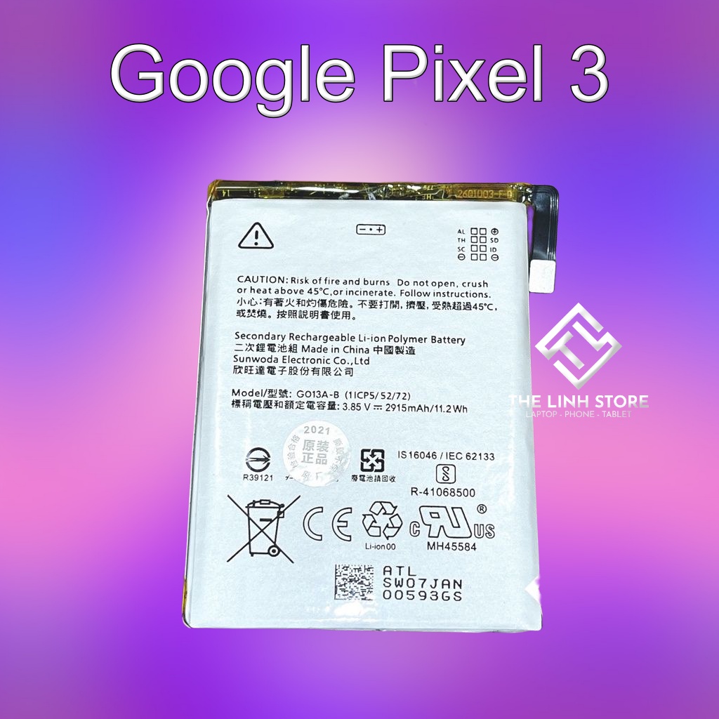 Pin Google Pixel 3 mã GO13A-B 2915mAh