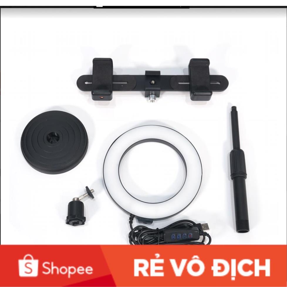 Đèn LED LIVESTREAM Để Bàn Tích Hợp 2 Kẹp Điện Thoại  GIÁ RẺ NHẤT THỊ TRƯỜNG