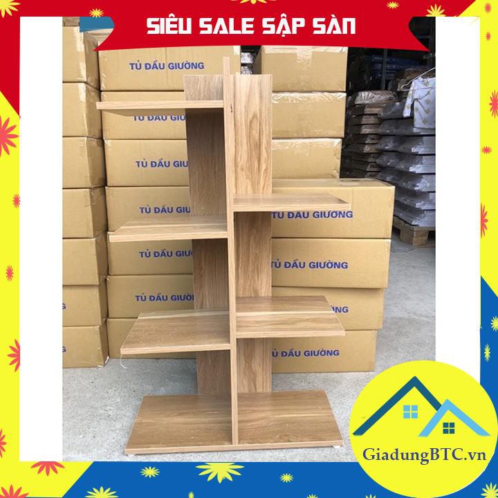 Kệ sách gỗ vuông 5 tầng vân gỗ vàng chắc chắn, 80 cm x 45 x 22 cm l Kệ sách gỗ công nghiệp phủ MDF chống mối mọt, ẩm mốc