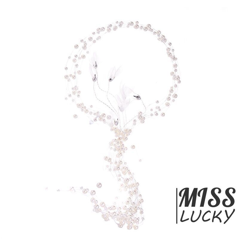 Phụ kiện cài tóc dáng dài đính ngọc trai nhân tạo dịu dàng cho nữ