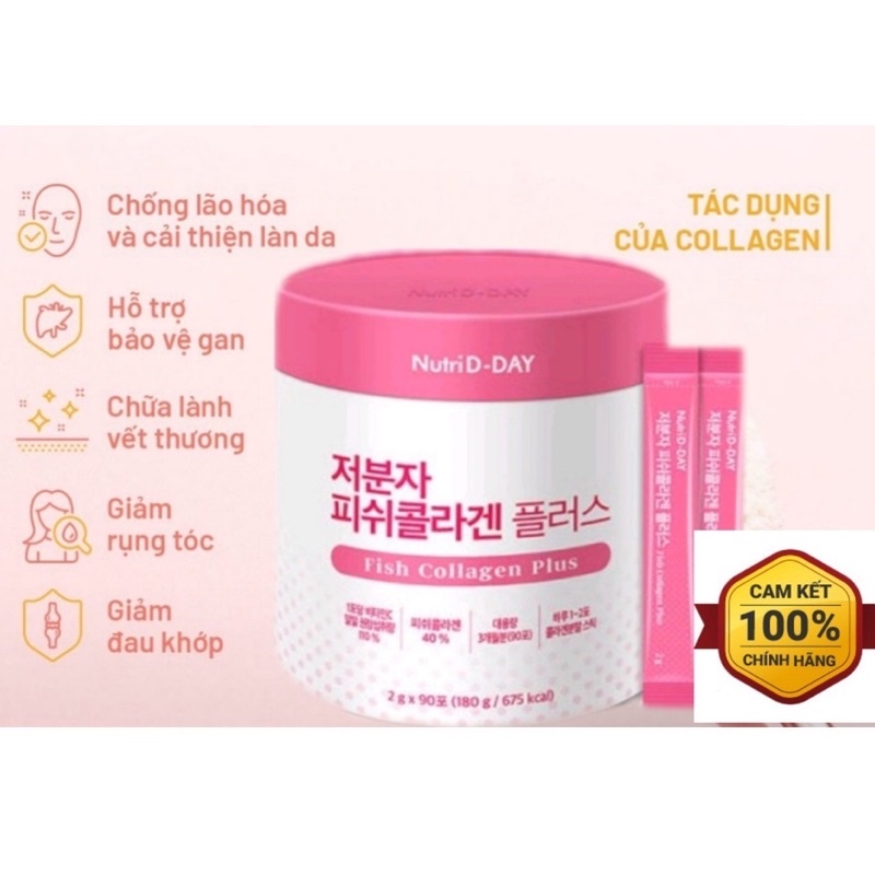 Collagen Cá NUTRI D DAY Fish Collagen Plus Hàn Quốc 90 Gói