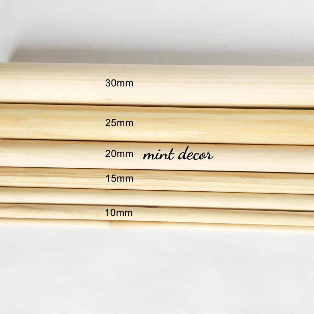 Thanh gỗ thông phi tròn dài 1m đường kính đa dạng handmade