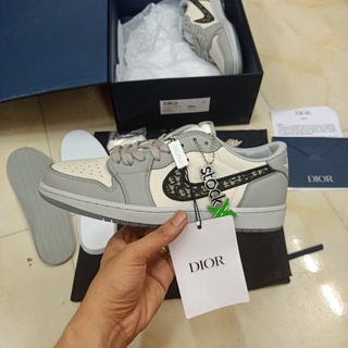 Giày jordan 1 dior xám cổ thấp nam nữ
