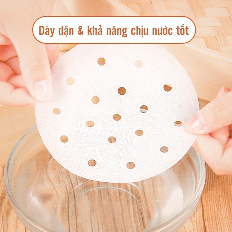 Set 100 Tờ Giấy Nến Đục Lỗ Dùng Cho Nồi Chiên Không Dầu Hấp Bánh 88288 SIÊU THỊ 88