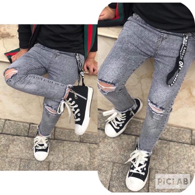 Quần bò rách gối