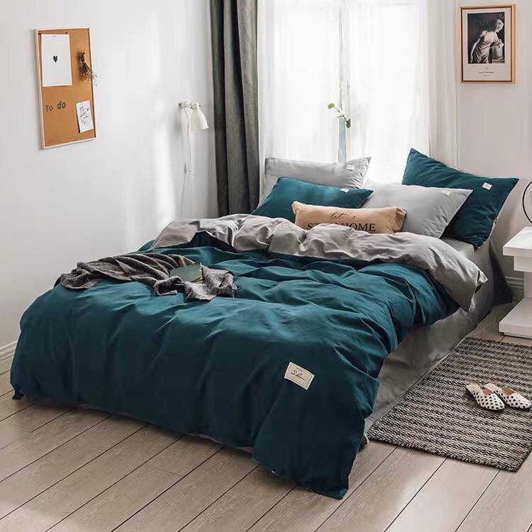 Drap bọc chăn ga cotton TiCi màu mới, chăn trần bông sẵn