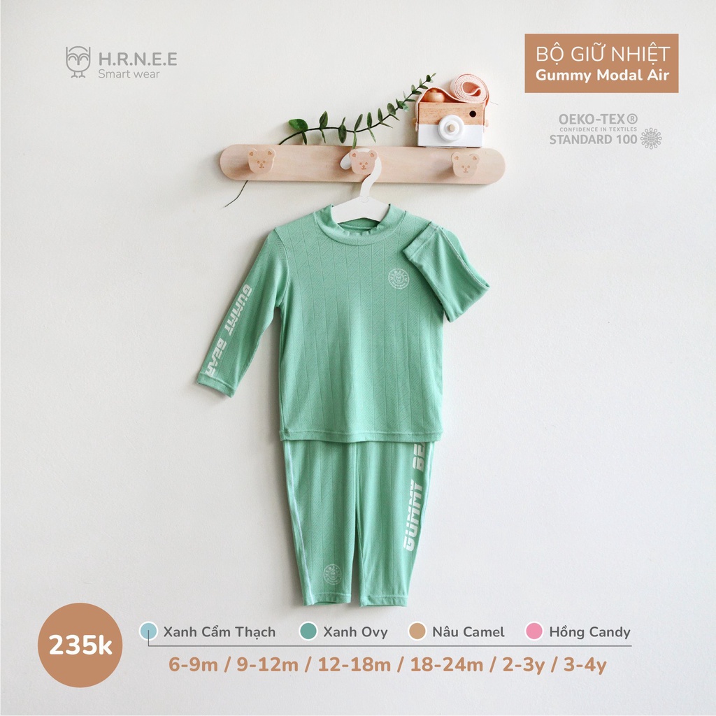 Bộ giữ nhiệt Gummy Modal Air HRNEE, Gin Kids Store bộ thu đông bé trai bé gái 6M-4Y GK001