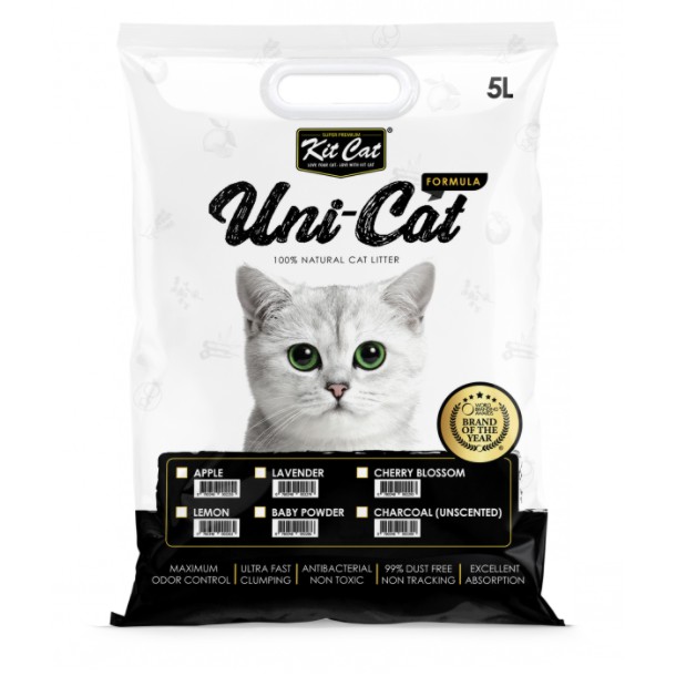 Cát cho mèo Kit cat uni cat 5L, vệ sinh siêu vón khử mùi thú cưng Con Mèo Xiêm