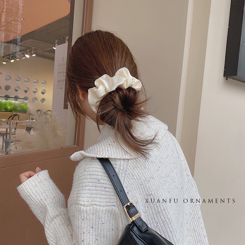 Dây Buộc Tóc Cao Su Co Giãn Mềm Mại 13CM 7 Màu Thanh Lịch Cho Nữ