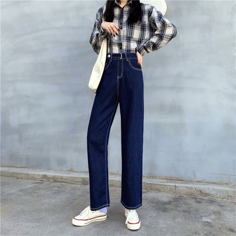 Quần Jeans Lưng Cao Ống Suông Thời Trang Nữ Size Lớn S-4Xl