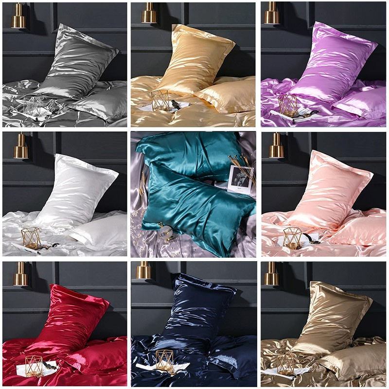 Vỏ Gối Bằng Lụa Satin Sang Trọng Trang Trí Nội Thất Nhà Cửa