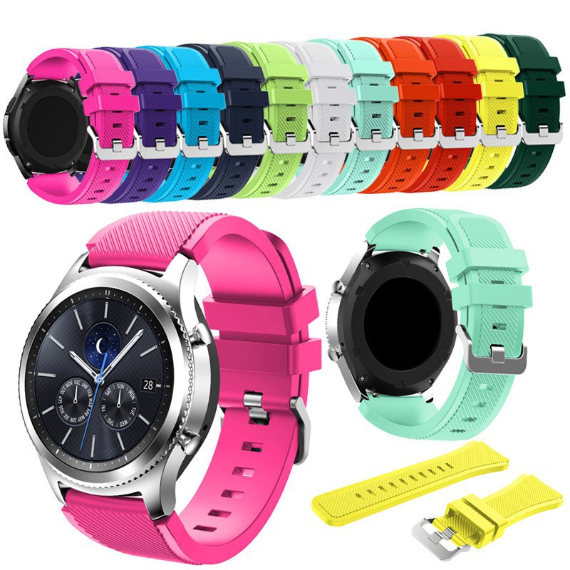 Dây silicon kích thước 46mm thay thế cho đồng hồ Samsung Gear S3 / Galaxy