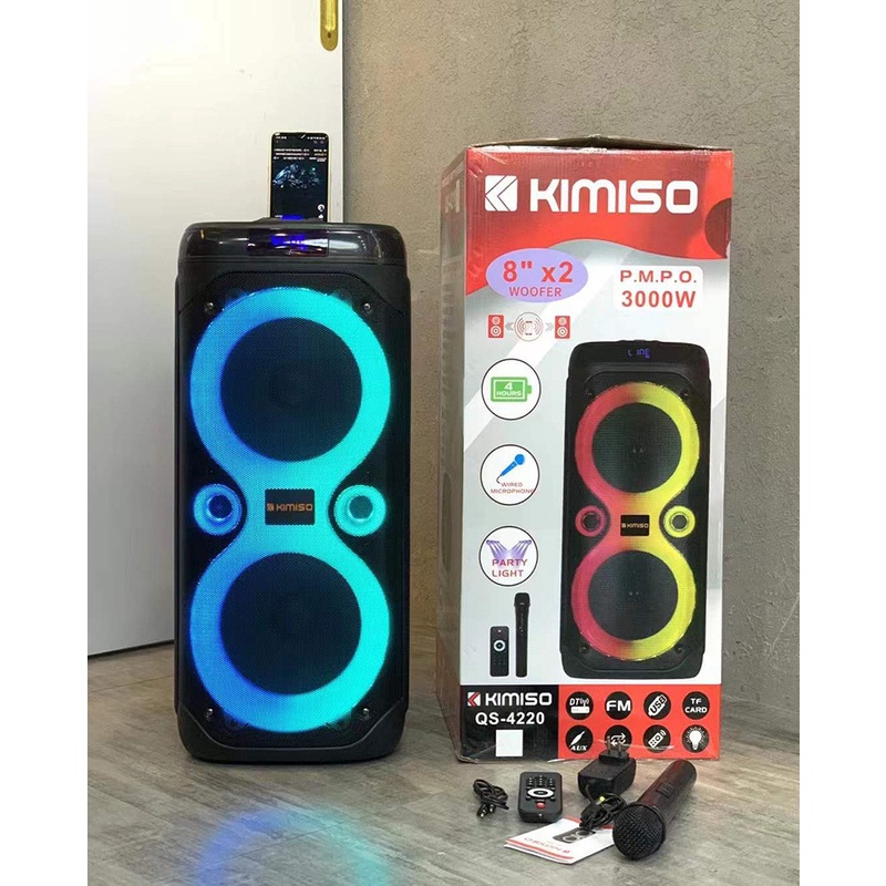 Loa bluetooth karaoke QS-4220 party box , bass cực mạnh ,bass 20 kép tặng kèm 1 micro không dây