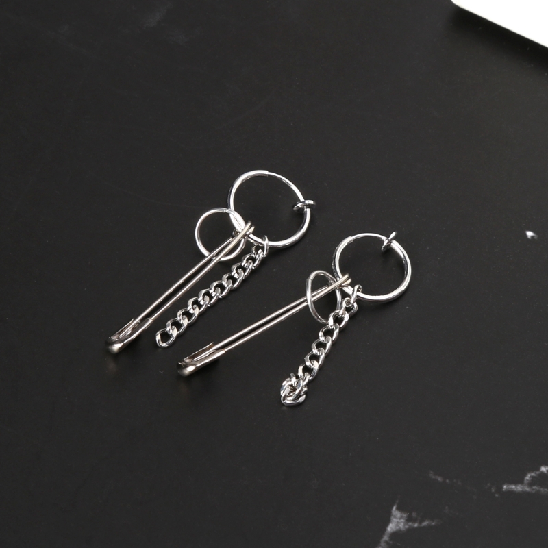 Khuyên tai dài gắn ghim băng phong cách Hàn Quốc thời trang