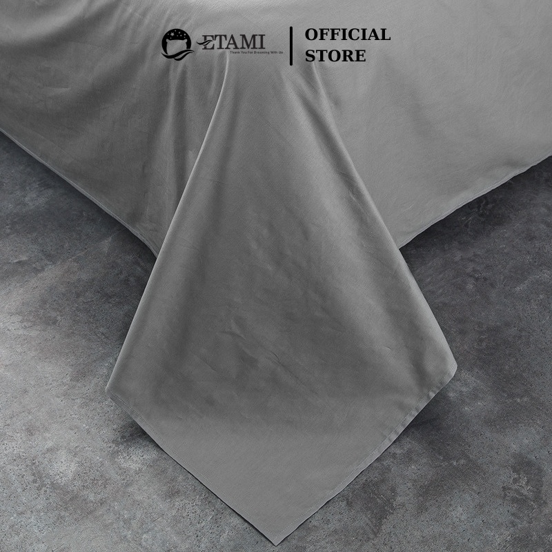 Bộ chăn ga gối cao cấp ETAMI cotton poly kẻ dạ cute miễn phí bo chun drap giường , ga trải giường P17