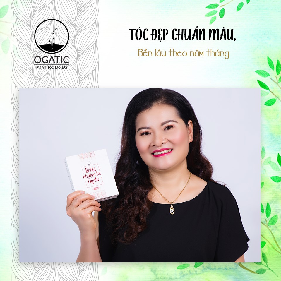 Bột Lá Nhuộm Tóc OGATIC (Màu Xanh Chàm) 50g - Hàng Chính Hãng - Nhuộm Tóc Từ Lá Móng, Lá Chàm - An Toàn, Tự Nhiên