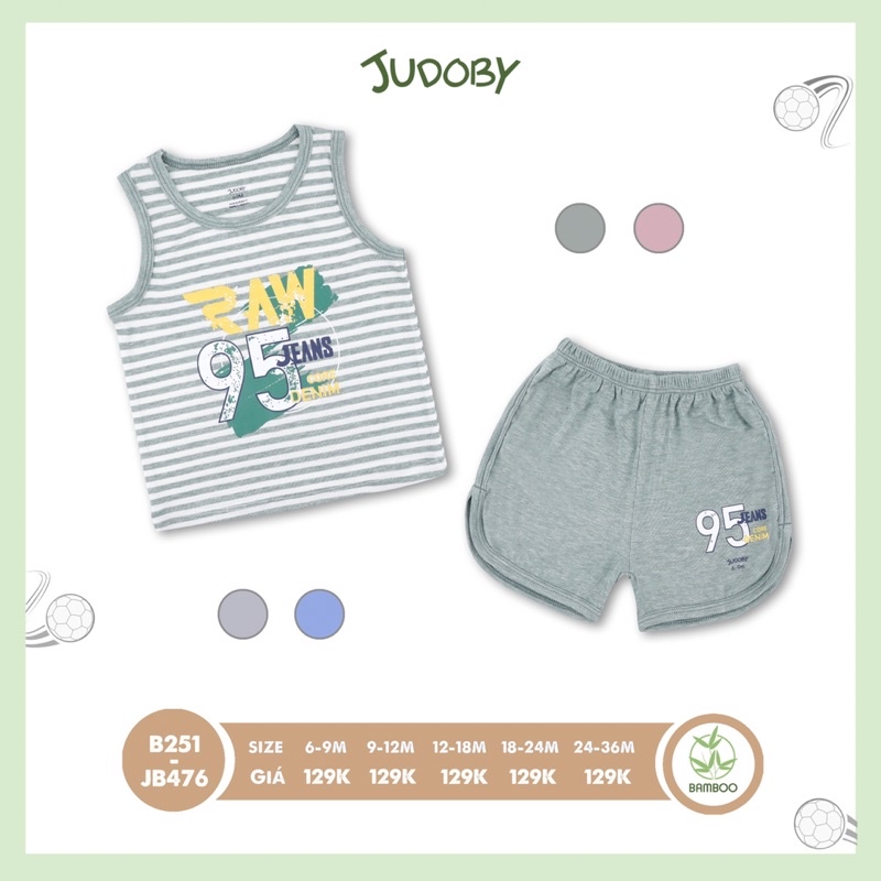 Bộ ba lỗ, sát nách, cộc tay Judoby - Dokma bé trai siêu mềm JB476