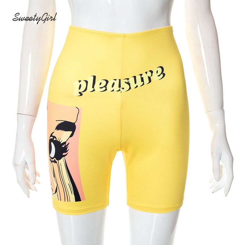 Quần Short Lưng Cao Màu Trơn In Chữ Thời Trang 2022 Quyến Rũ Cho Nữ