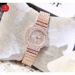 Đồng hồ nữ Bee Sister BS18 đính đá cao cấp 30mm (Vàng hồng) + Tặng hộp đựng đồng hồ thời trang