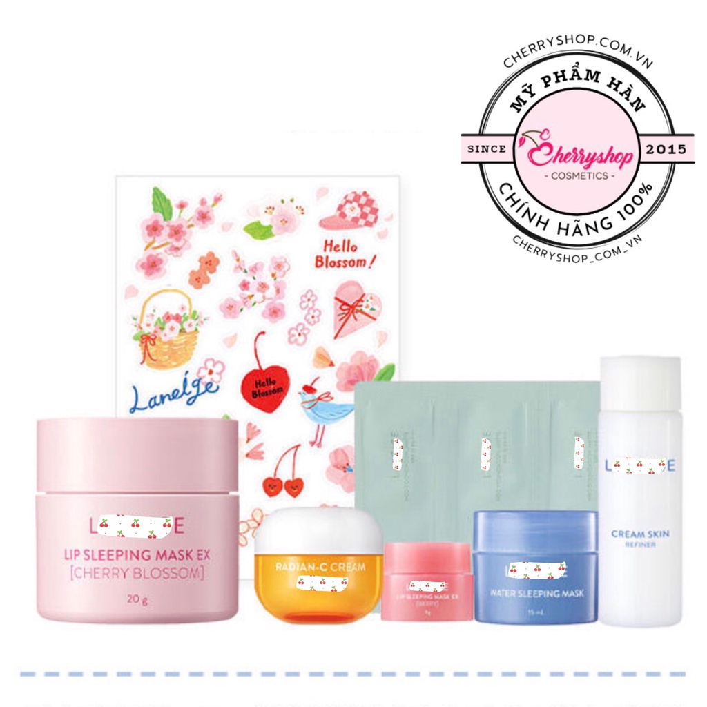 Set mặt nạ ngủ môi Lan..eige Lip Sleeping Mask Ex [ Cherry Blossom ]