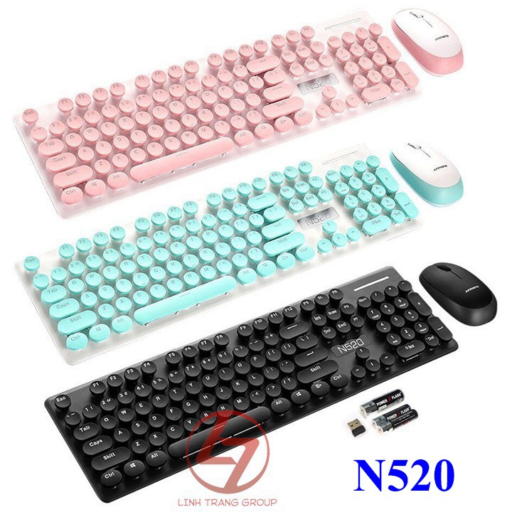 Bộ bàn phím chuột không dây, có dây chống tràn nước N520 N518 - PC05 PC38