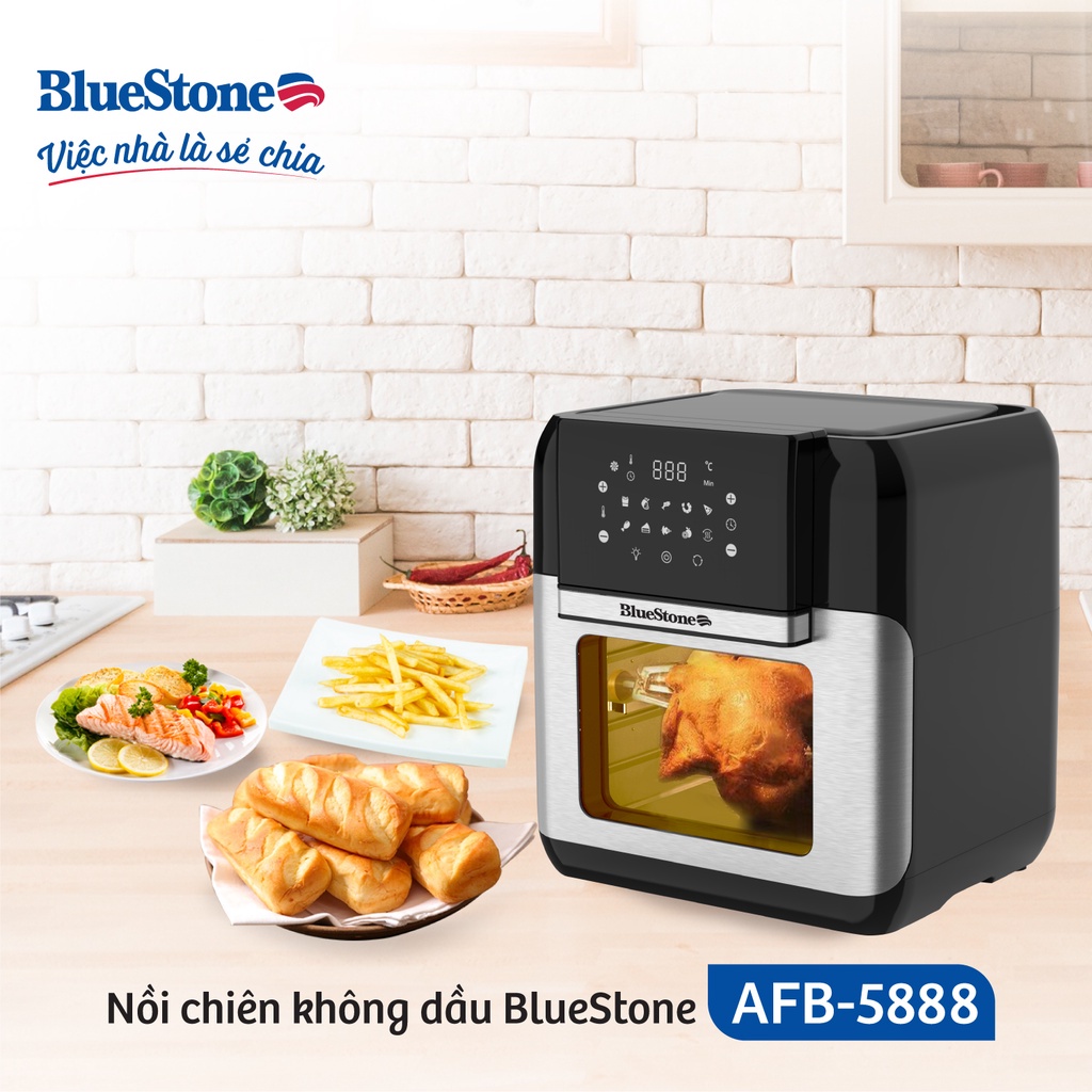 Nồi Chiên Không Dầu Điện Tử Bluestone AFB-5888, Dung Tích 10Lit, Bảo Hành Chính Hãng 2 Năm