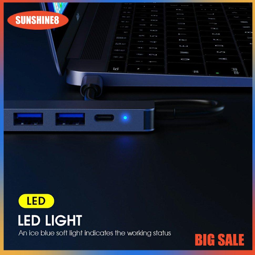 【SUN】Type C To HDMI-compatible USB2.0 Bộ chuyển đổi HUB Bốn trong một đa chức năng
