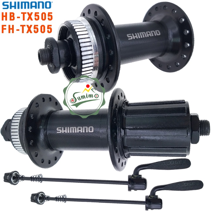 Đùm bộ SHIMANO FH-TX505/HB-TX505 32 lổ - Cối HG 10 Speed thắng dĩa